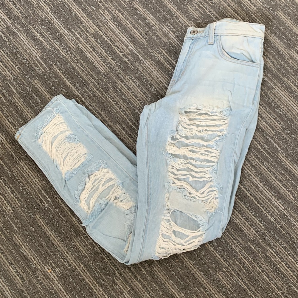 kancan boyfriend ripped jeans